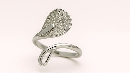 25 Sterling Silver Cubic Zirconia Tear Drop Ring