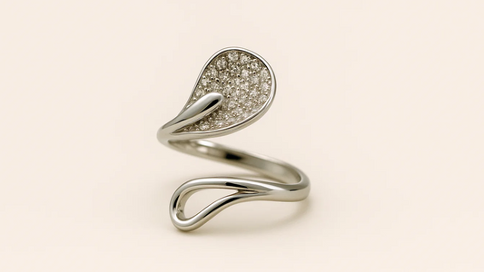 25 Sterling Silver Cubic Zirconia Tear Drop Ring