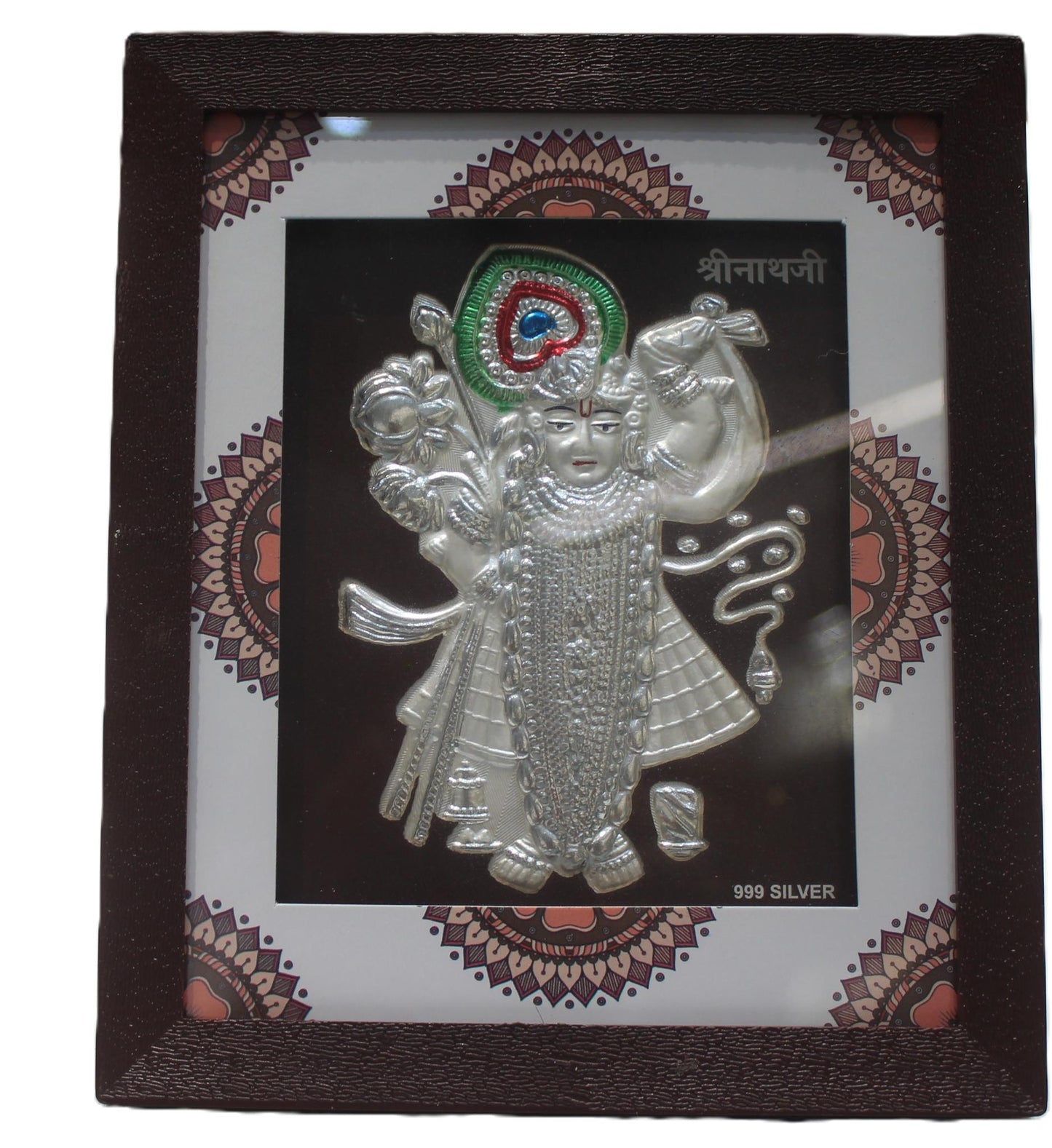 Pure Silver Plated Shreenathji Photo Frame