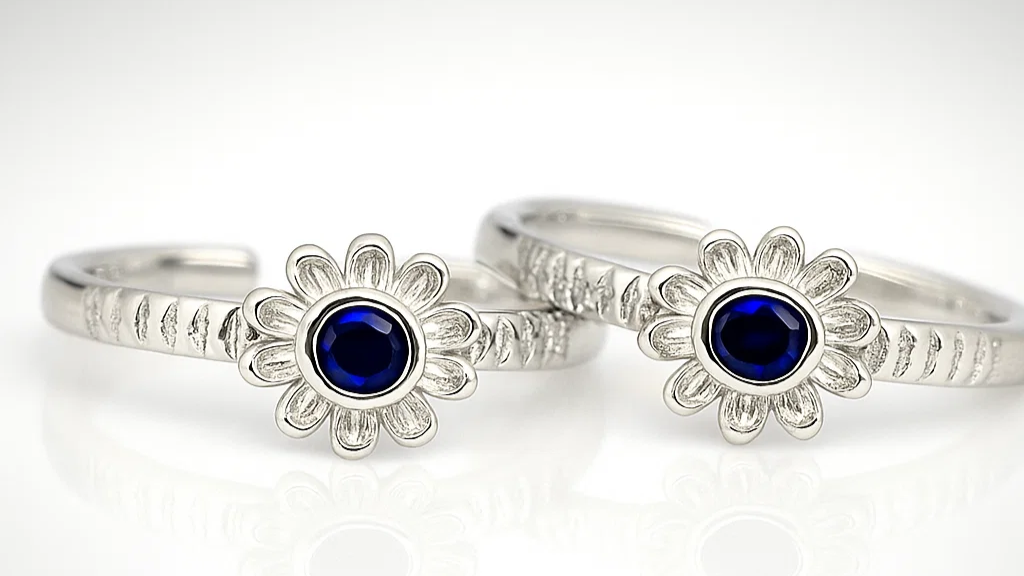 Floral Charm 925 Silver Toe Ring