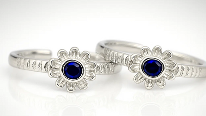 Floral Charm 925 Silver Toe Ring