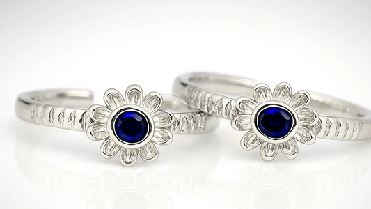 Floral Charm 925 Silver Toe Ring