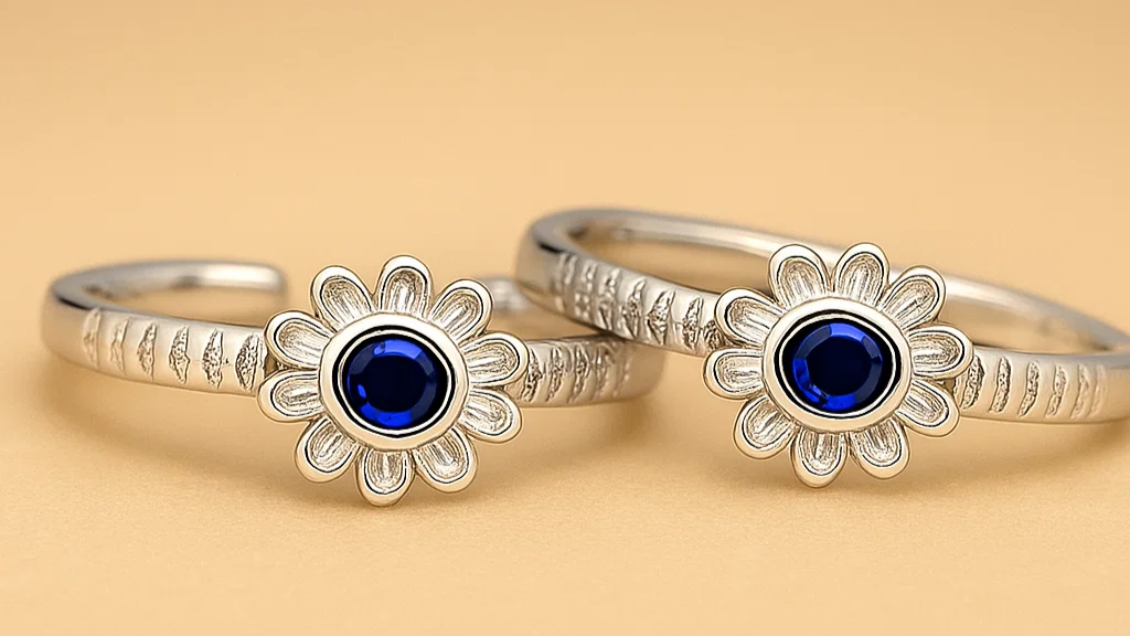 Floral Charm 925 Silver Toe Ring