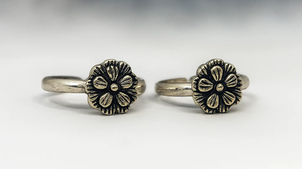 Vintage Bloom Silver Toe Ring