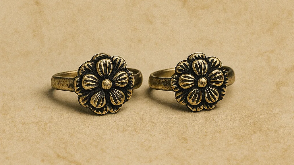 Vintage Bloom Silver Toe Ring