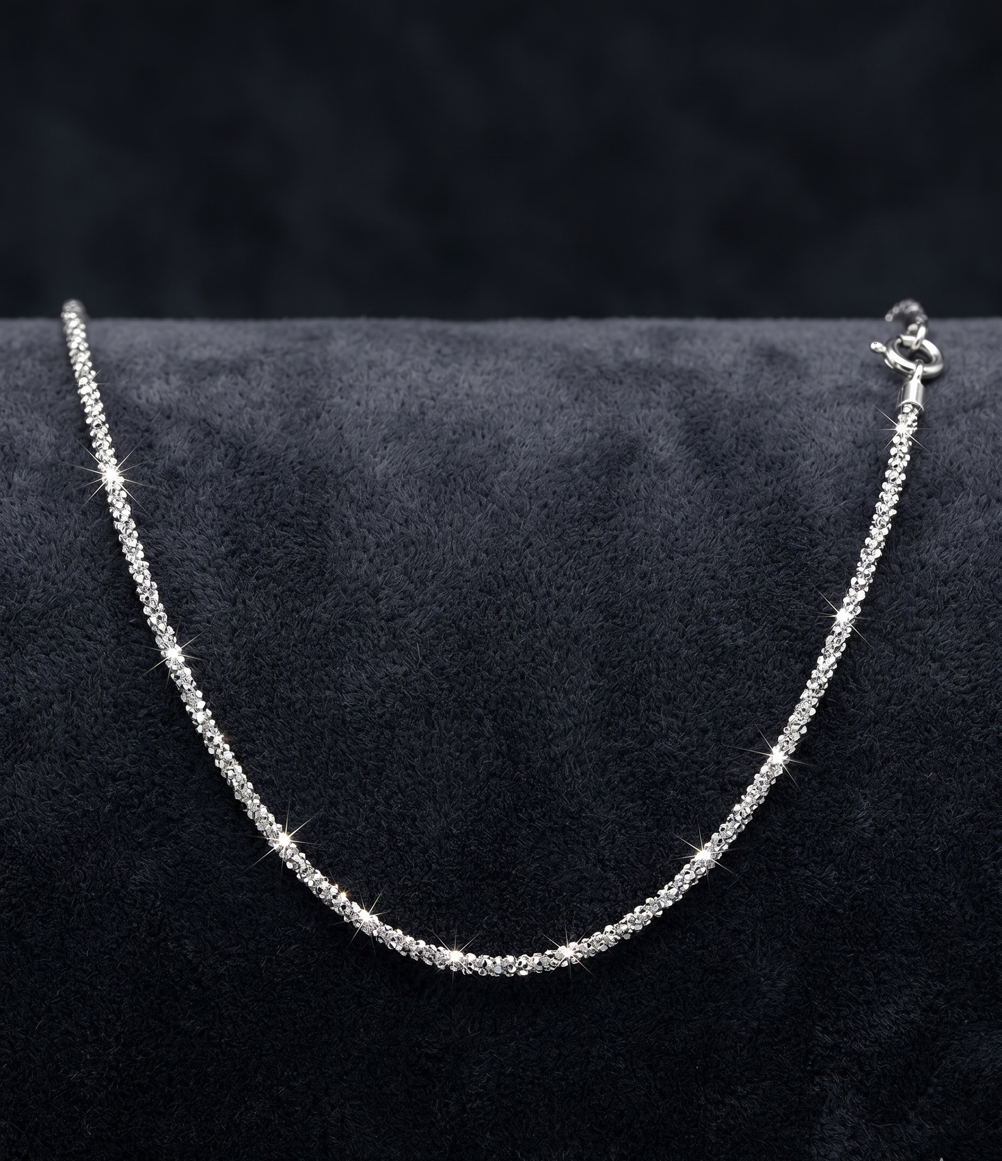 Women's 925 Sterling Silver Diamond-Cut Sparkle Chain