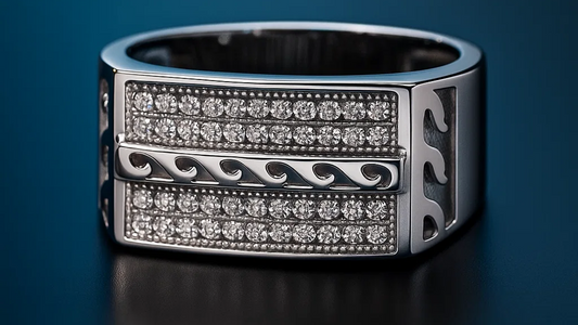 Men’s 925 Sterling Silver Rectangular Stone Ring