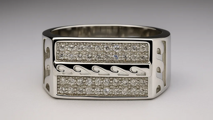 Men’s 925 Sterling Silver Rectangular Stone Ring