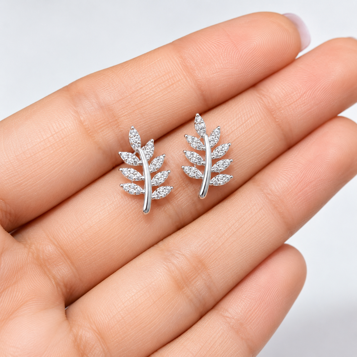 Crystal Leaf Pendant Set Necklace