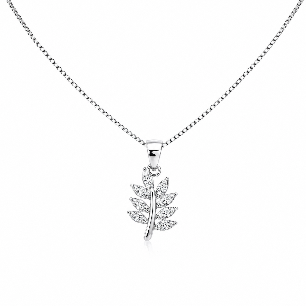Crystal Leaf Pendant Set Necklace