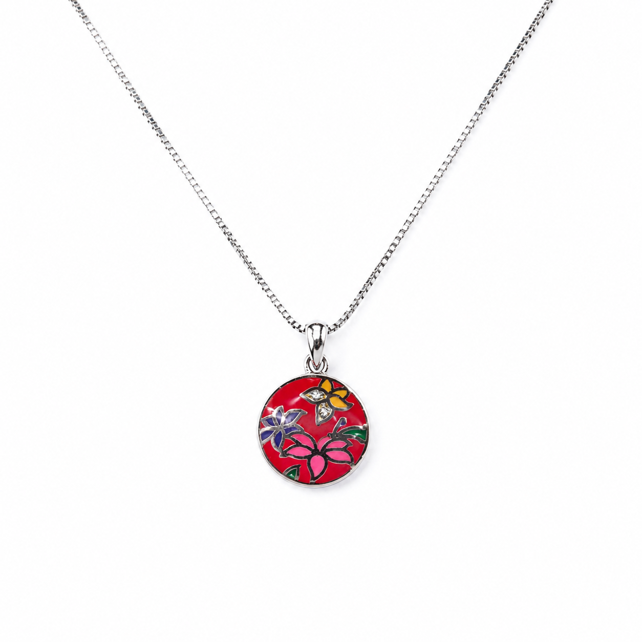 Designer Enamel Pendant Set Necklace