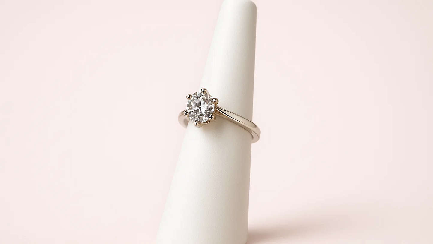 Classic 925 Sterling Silver Solitaire Ring