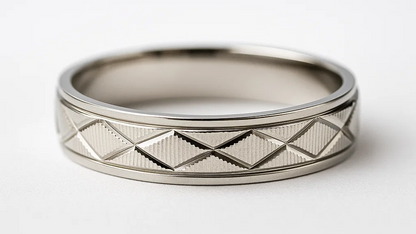 Men’s Diamond-Cut Silver Band Ring