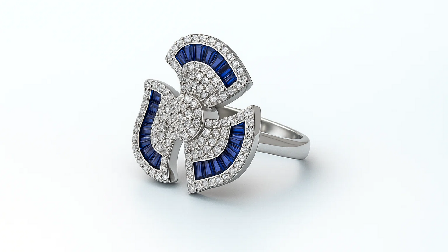 Celestial Fan Silver Ring