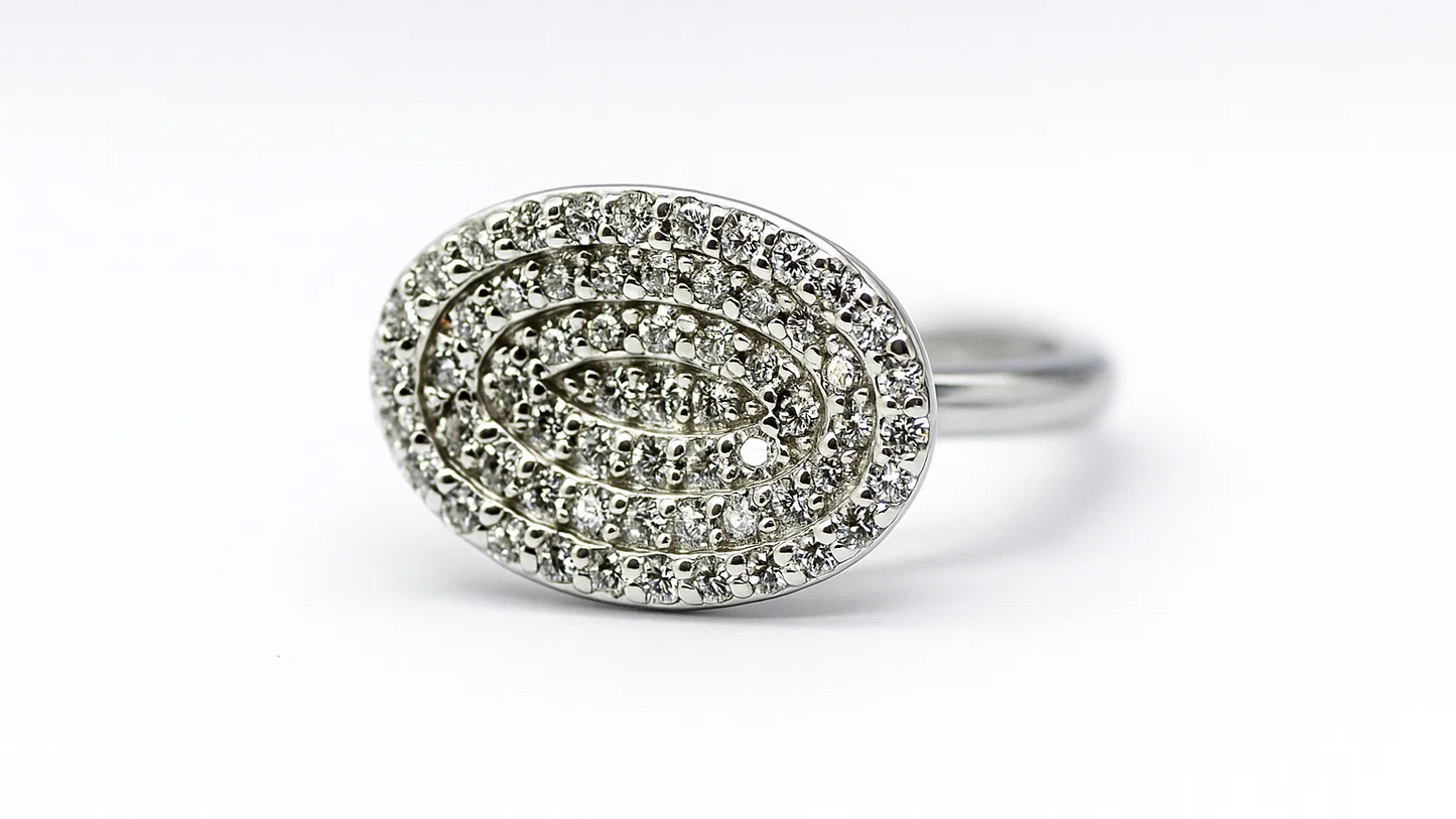 Sterling Silver Oval Cluster Ring