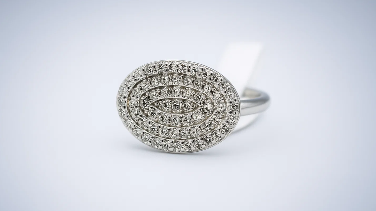 Sterling Silver Oval Cluster Ring