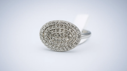Sterling Silver Oval Cluster Ring