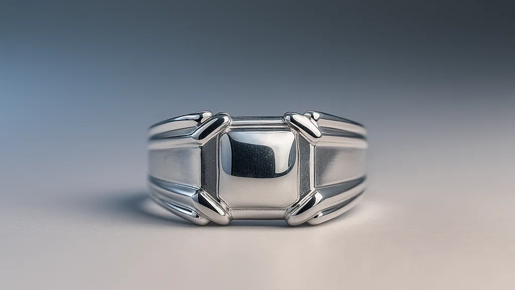 925 Sterling Silver Bold Geometric Men’s Ring