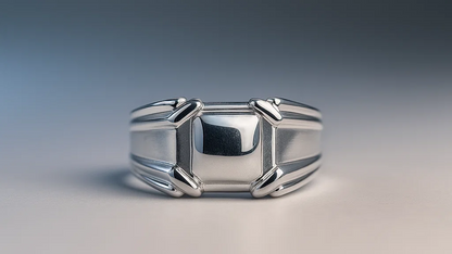 925 Sterling Silver Bold Geometric Men’s Ring