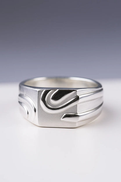 925 Sterling Silver Engraved Modern Band Ring