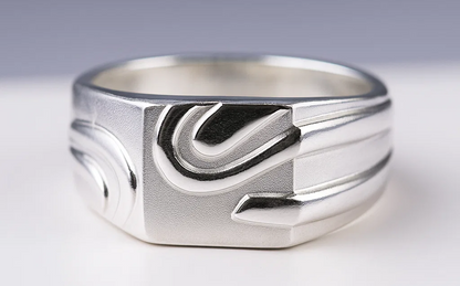 925 Sterling Silver Engraved Modern Band Ring