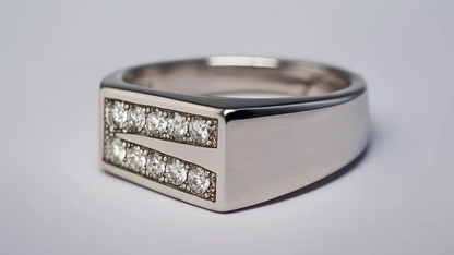 925 Sterling Silver Twin Row Statement Ring – Modern Bold Design