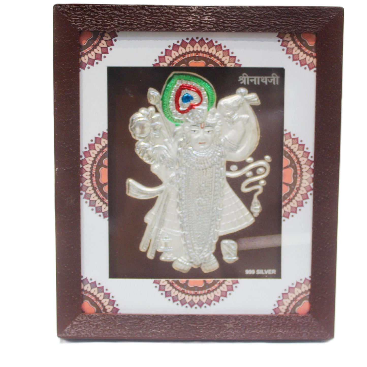 Pure Silver Plated Shreenathji Photo Frame