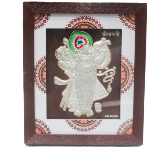 Pure Silver Plated Shreenathji Photo Frame